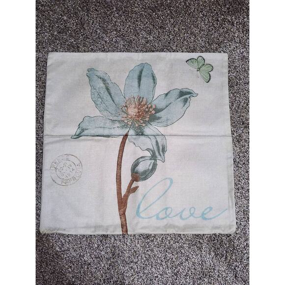 Pillow Cover Floral Square Cushion Case 18" x 18" Hope Love Faith Peace x6 - Picture 7 of 8